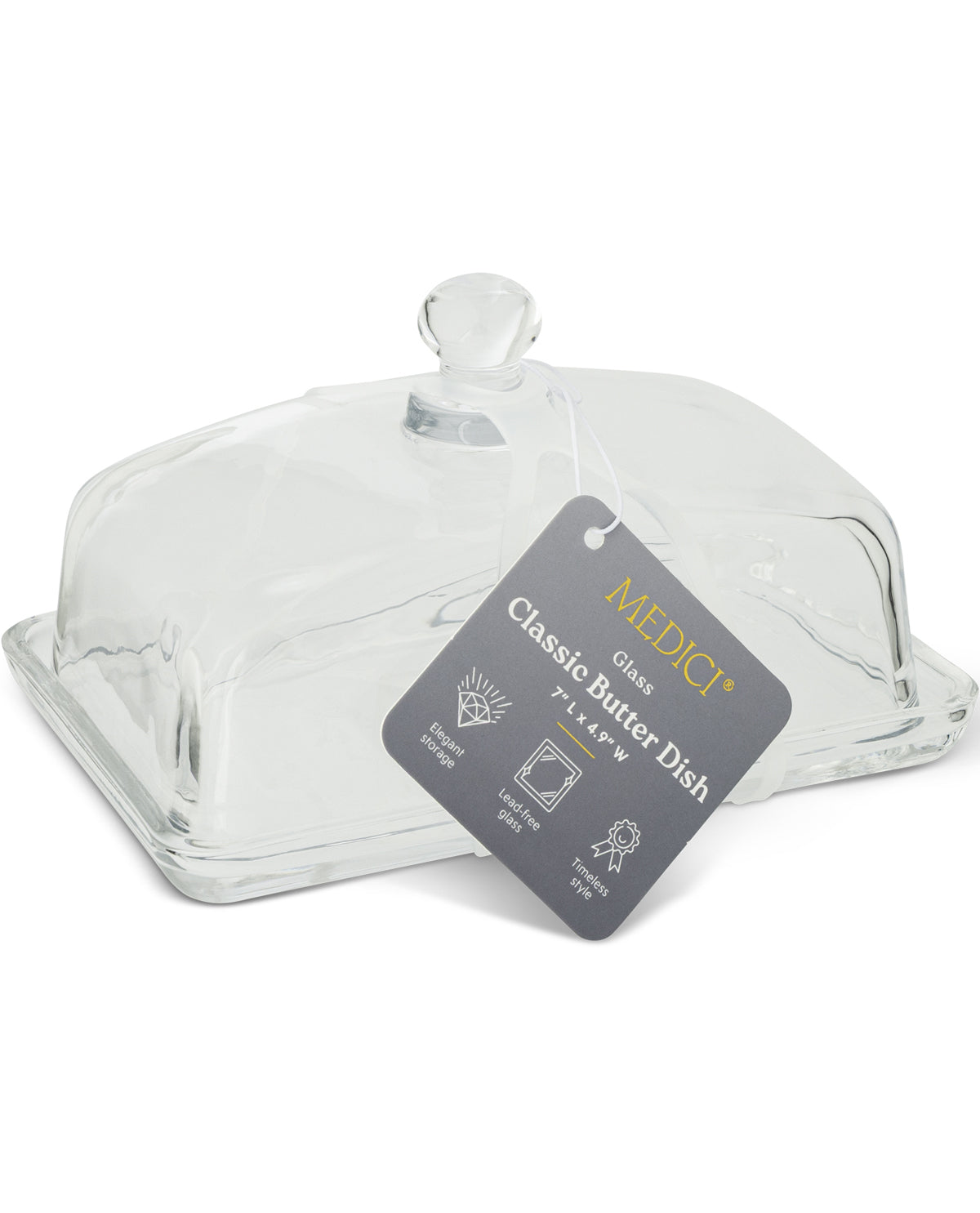 7" Classic Glass Butter Dish