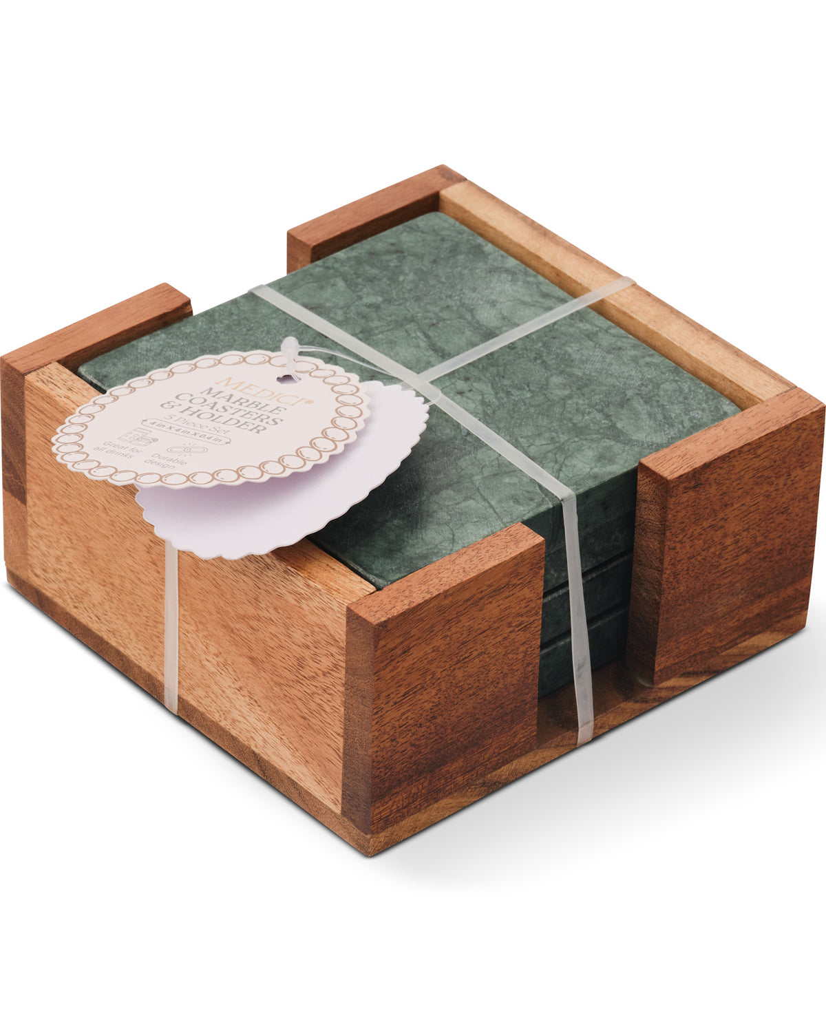Green Marble 4 Piece Coaster Set