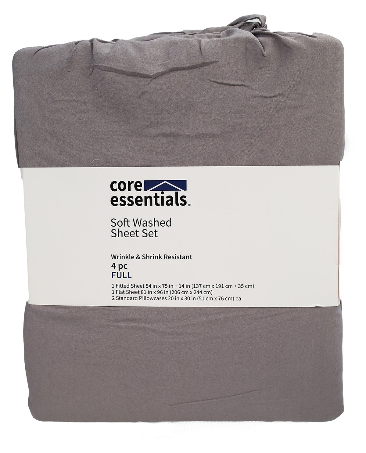 Core Essentials Full Silver Filigree Soft Washed Sheet Set