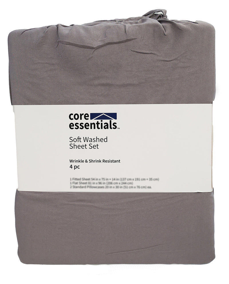Core Essentials King Silver Filigree Soft Washed Sheet Set