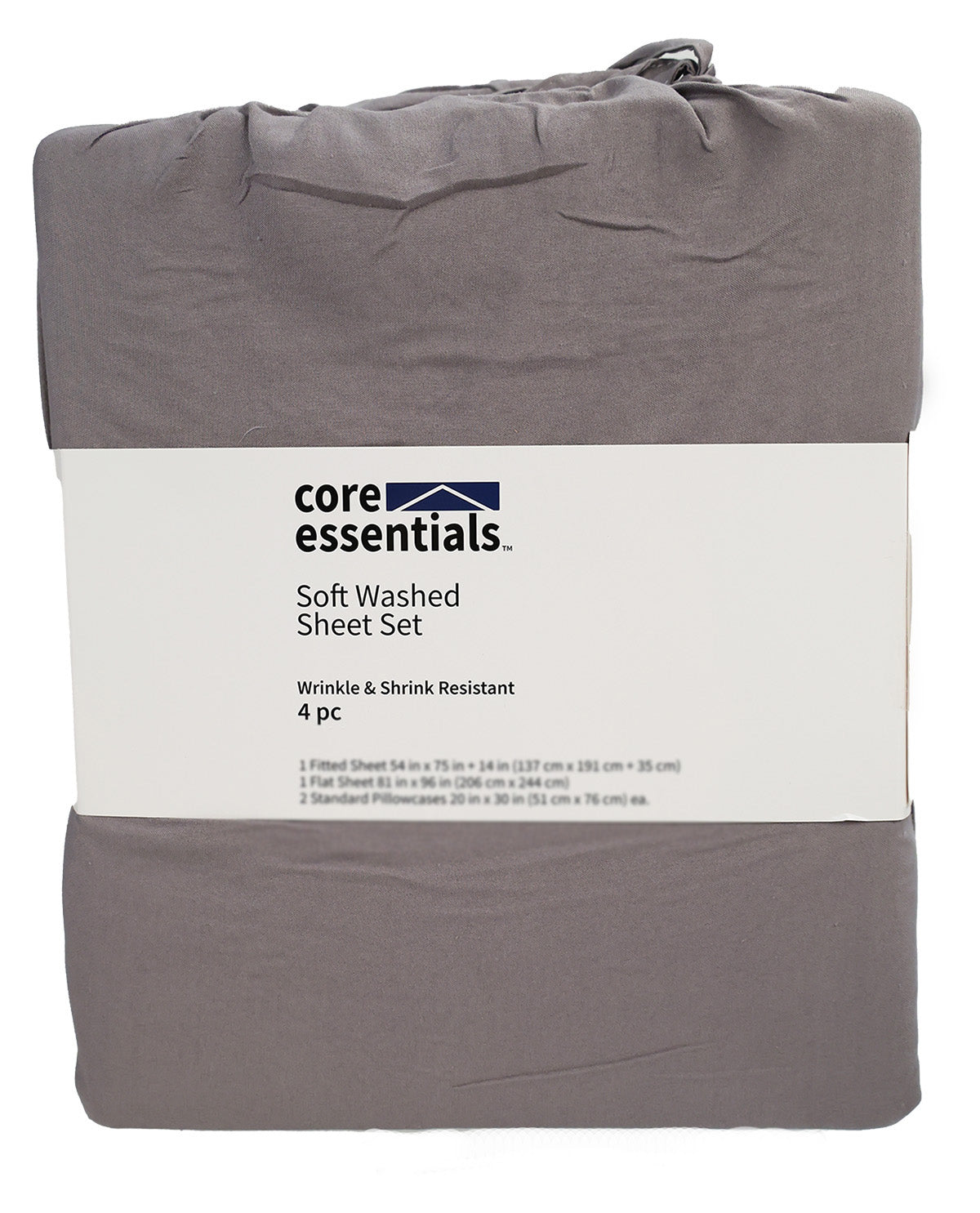 Core Essentials Queen Silver Filigree Soft Washed Sheet Set