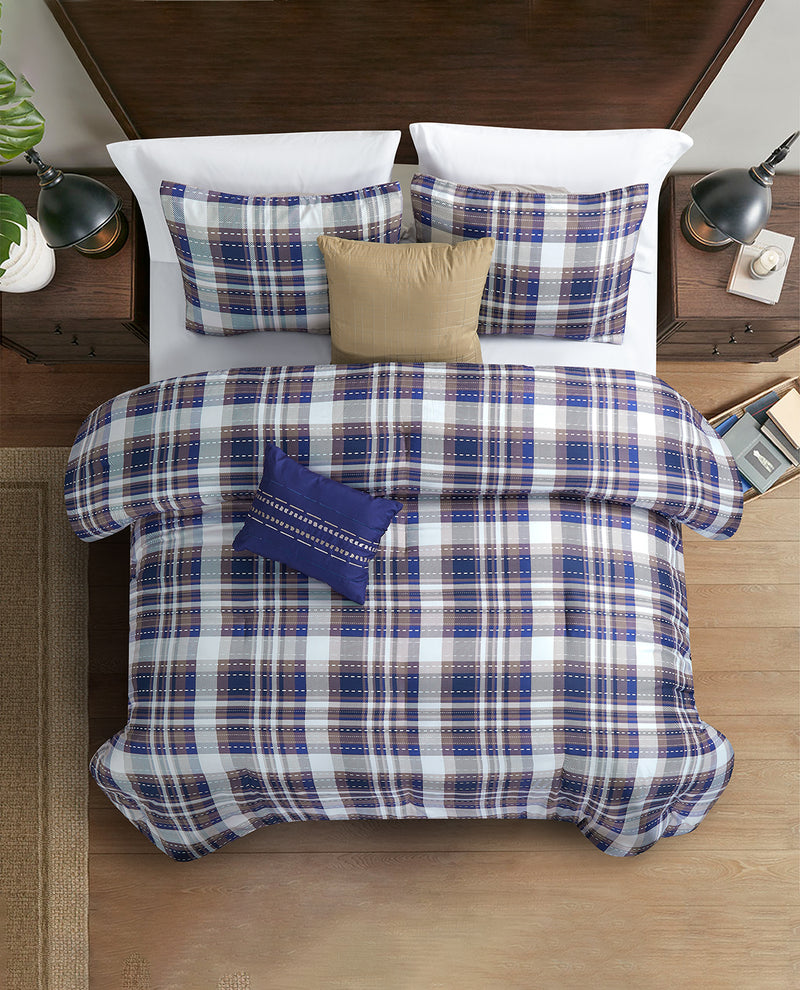 Deagan Plaid 5 Piece King Bedding Set