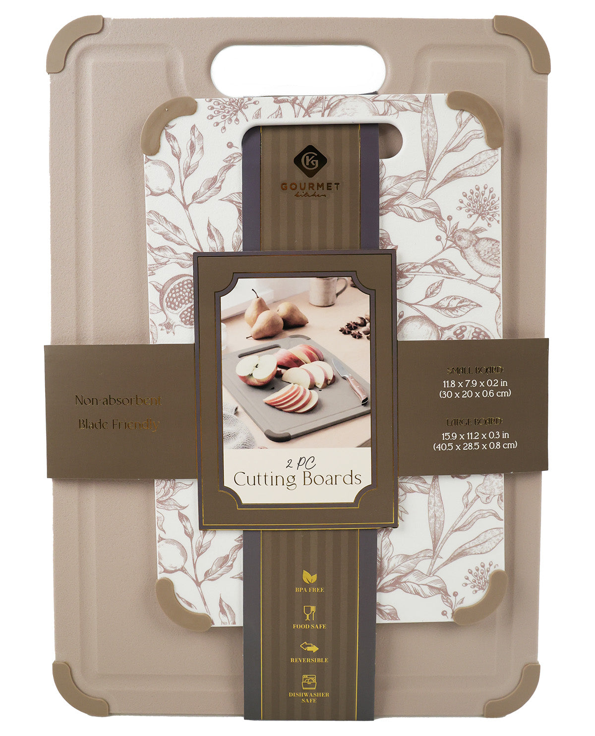 Taupe 2 Piece Cutting Board Set