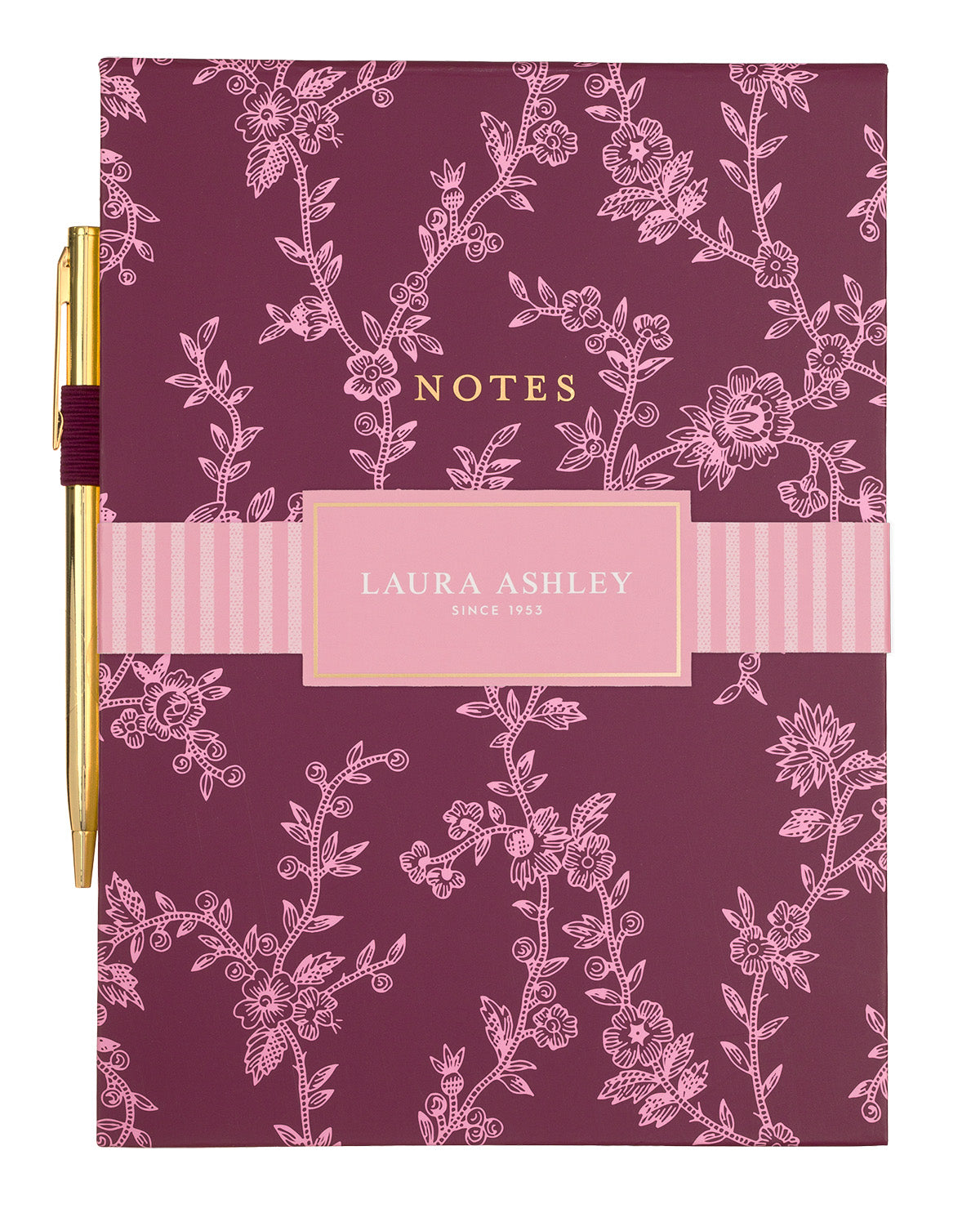 Laura Ashley Heritage Blooms Burgundy Note Pad & Pen