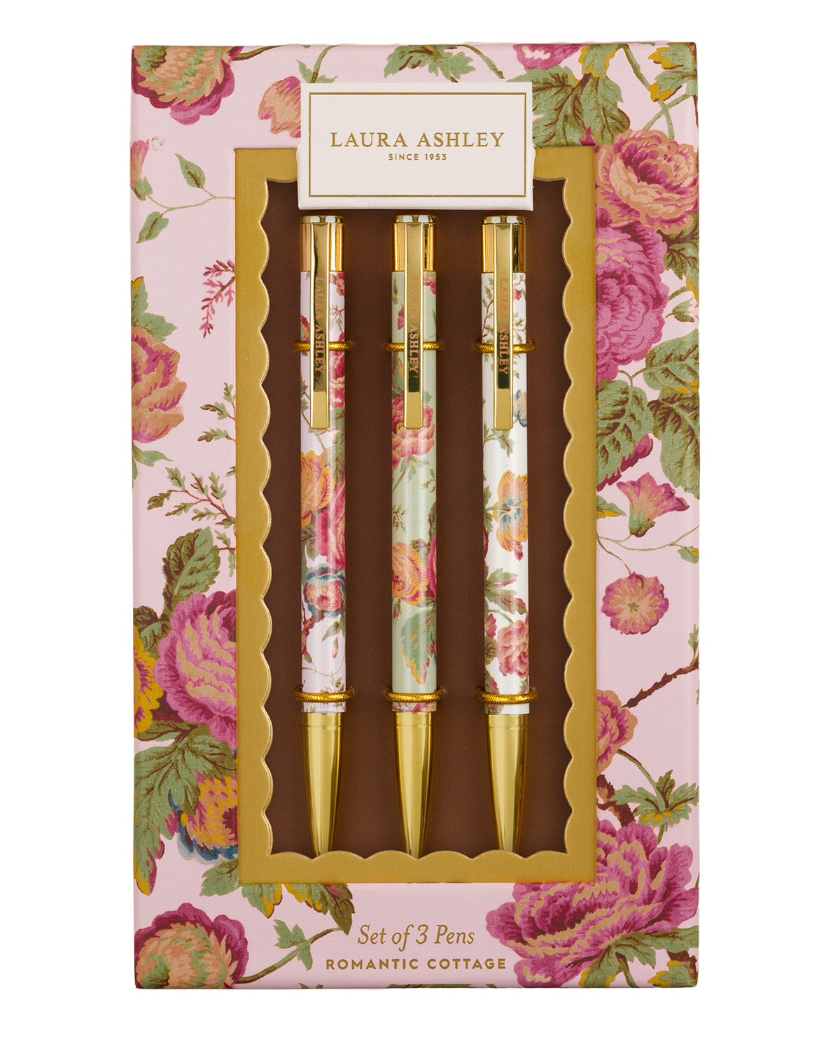 Laura Ashley Romantic Cottage Set of 3 Pens