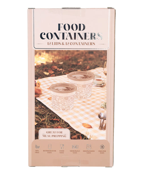 Pomegranate 24 Piece 64oz Food Container Set