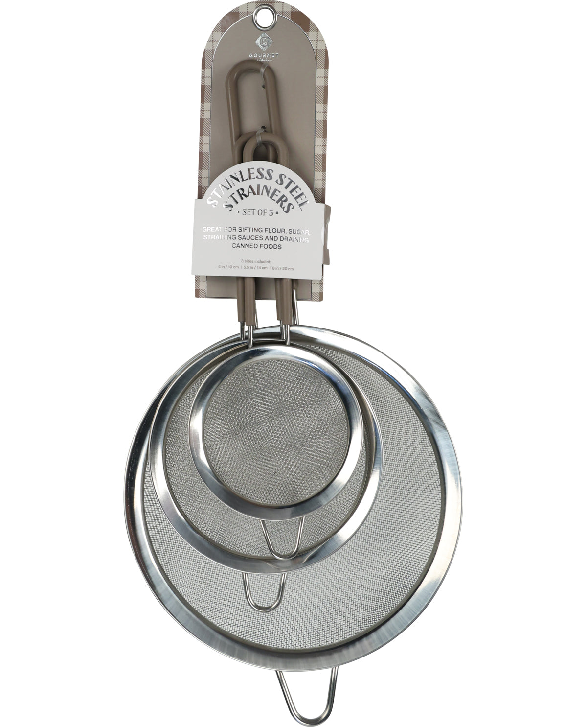Stainless Steel Pine 3 Piece Strainer Set