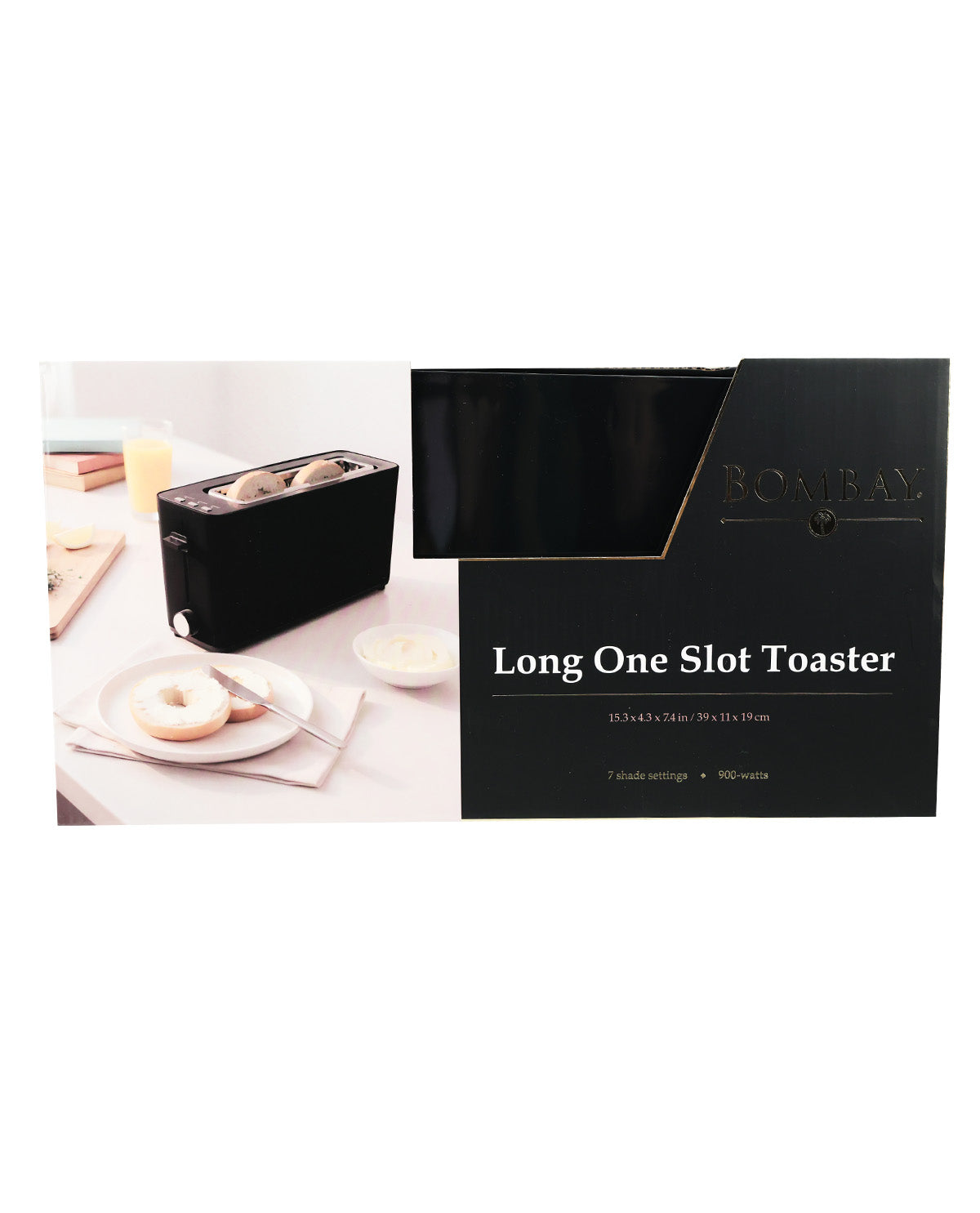 Bombay Long One Slot Black Toaster