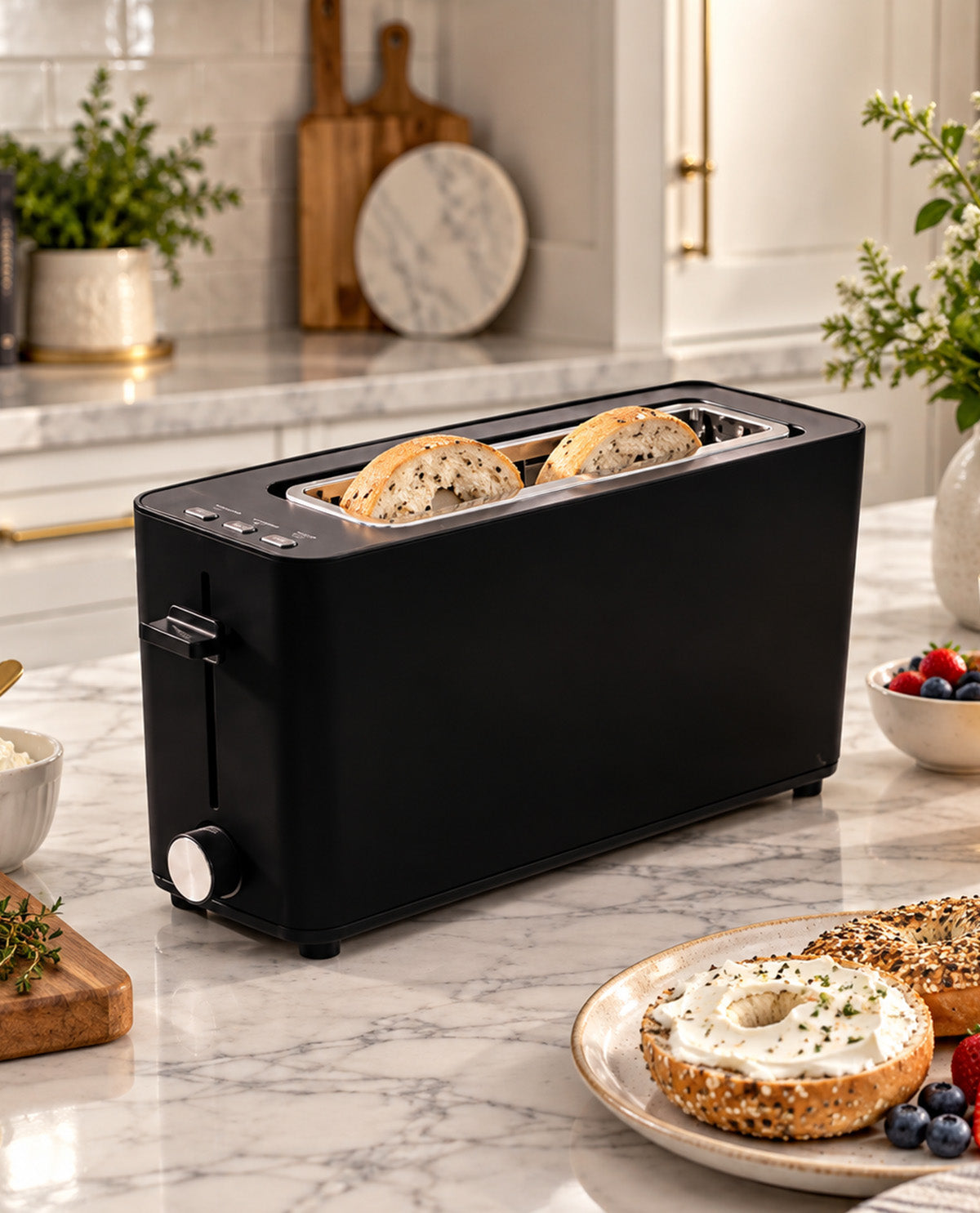 Bombay Long One Slot Black Toaster