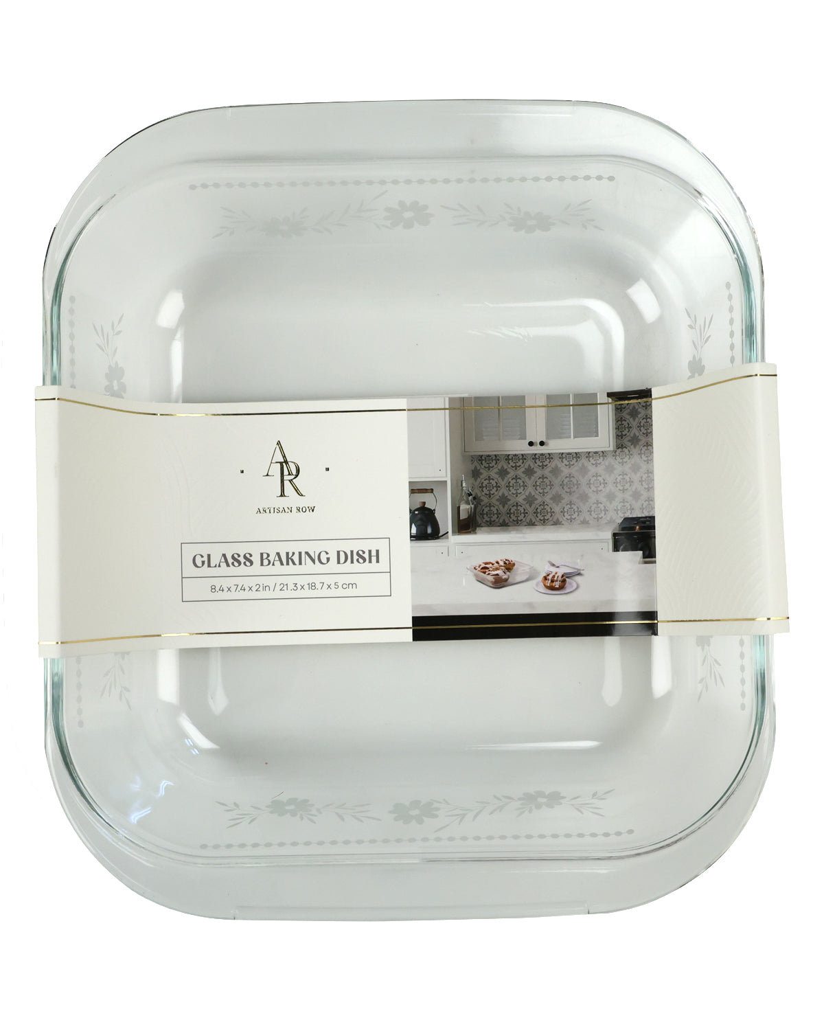 Floral Square Glass Baking Dish