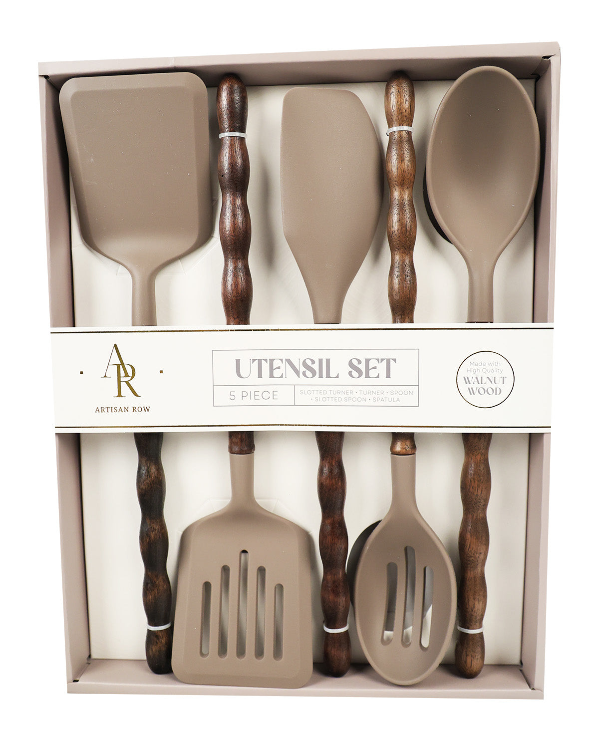 5 Piece Goat Walnut Utensil Set