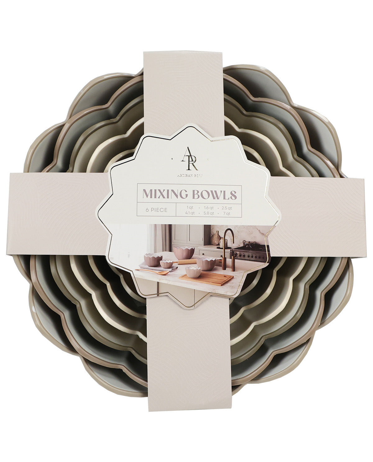6 Piece Scallop Goat Mixing Bowl Set