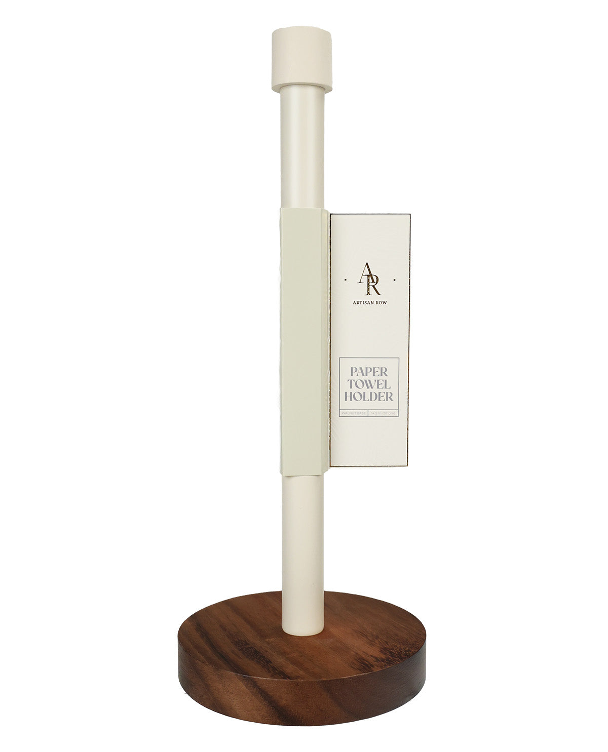 White & Walnut Paper Towel Holder