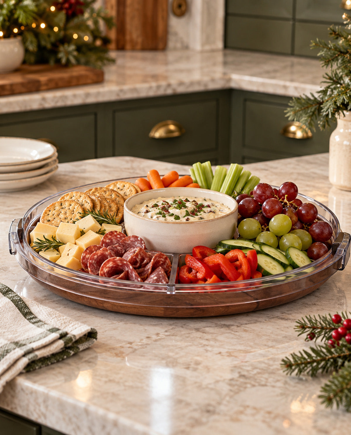 Acacia 5 Section Lazy Susan