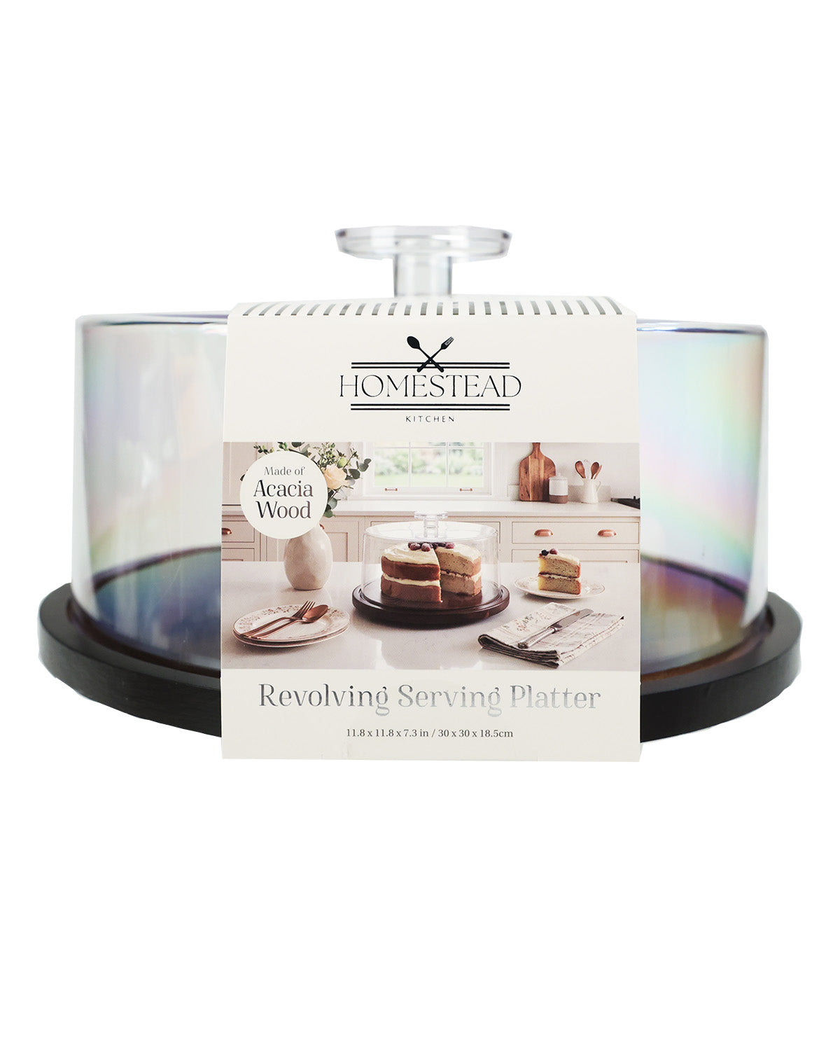 Acacia Lazy Susan Cake Stand
