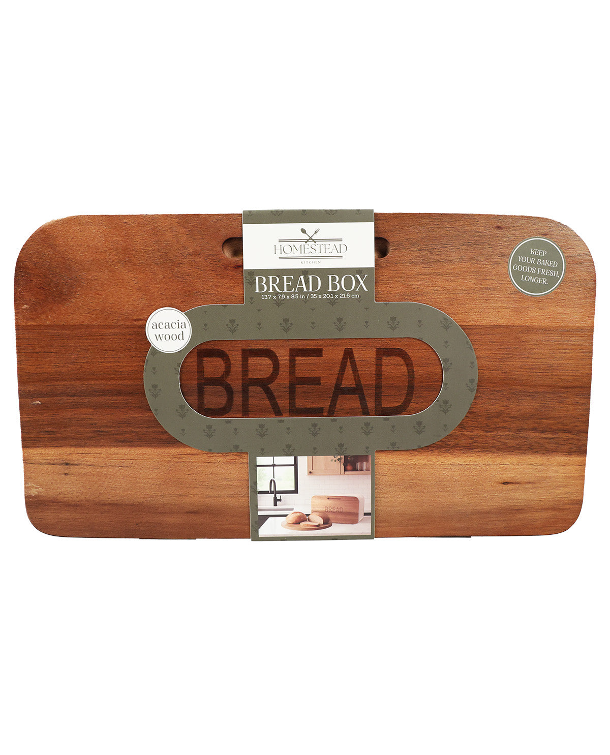 Taupe Acacia Bread Box