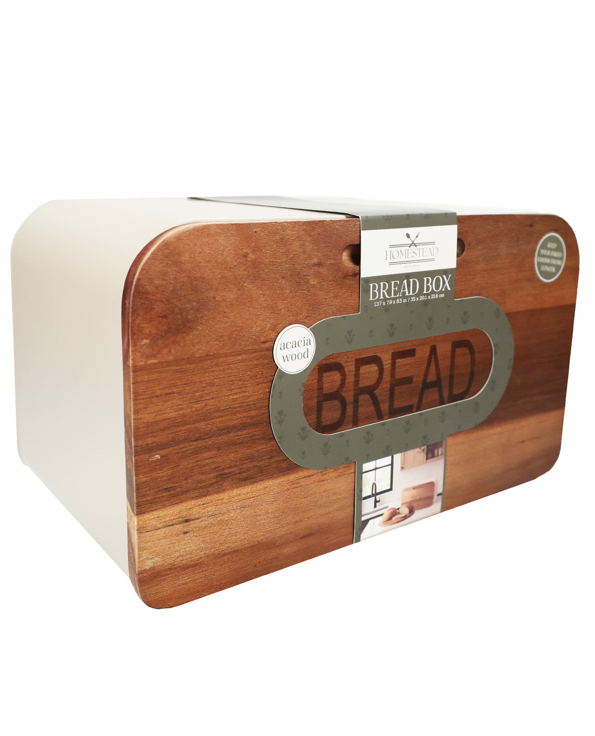 Taupe Acacia Bread Box
