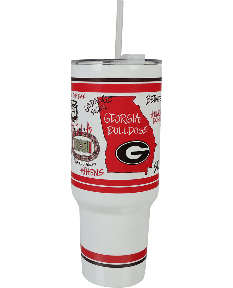 Magnolia Lane UGA 40oz Tumbler with Handle