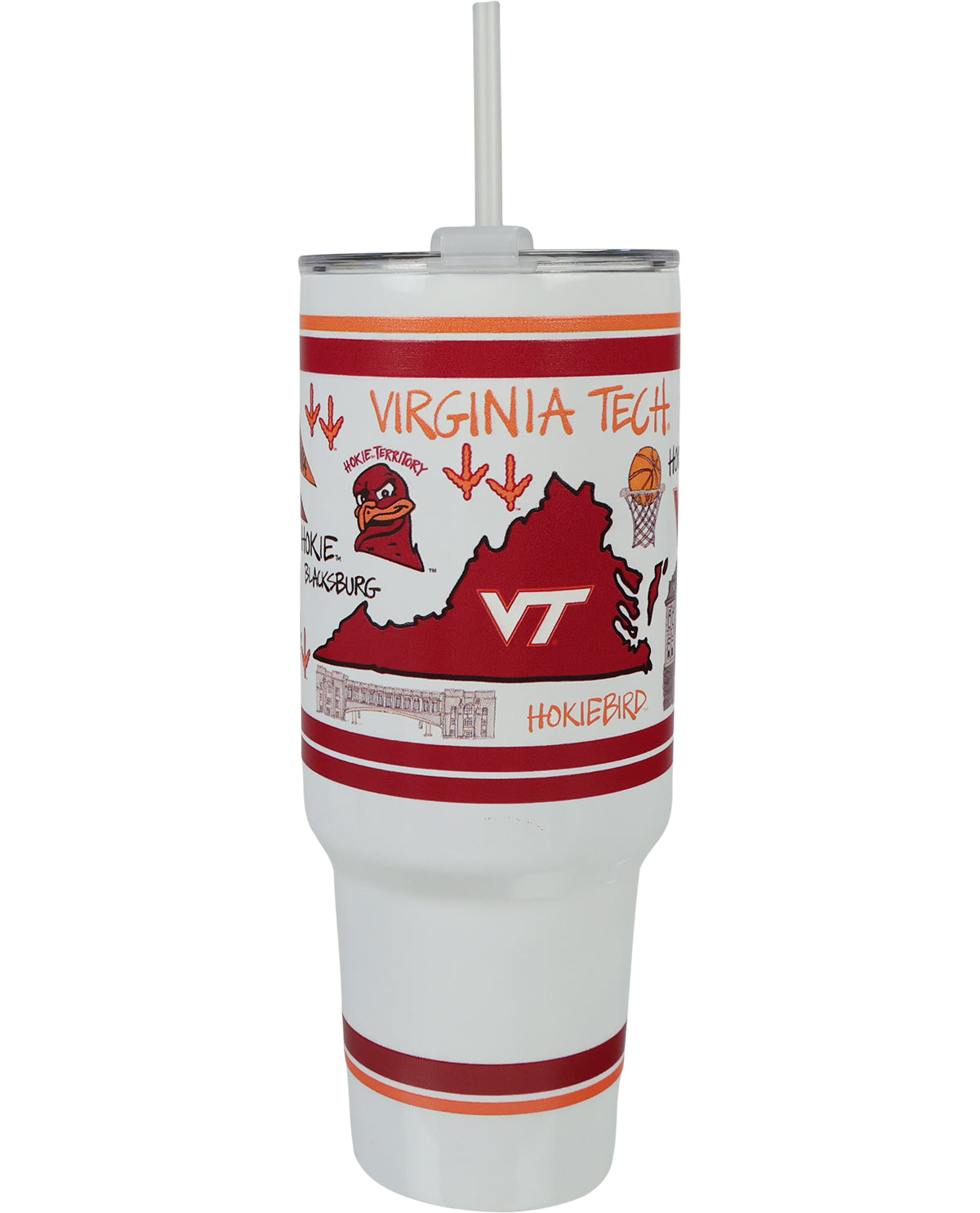 Magnolia Lane Virginia Tech 40oz Tumbler with Handle