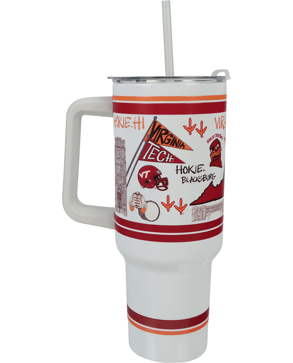 Magnolia Lane Virginia Tech 40oz Tumbler with Handle