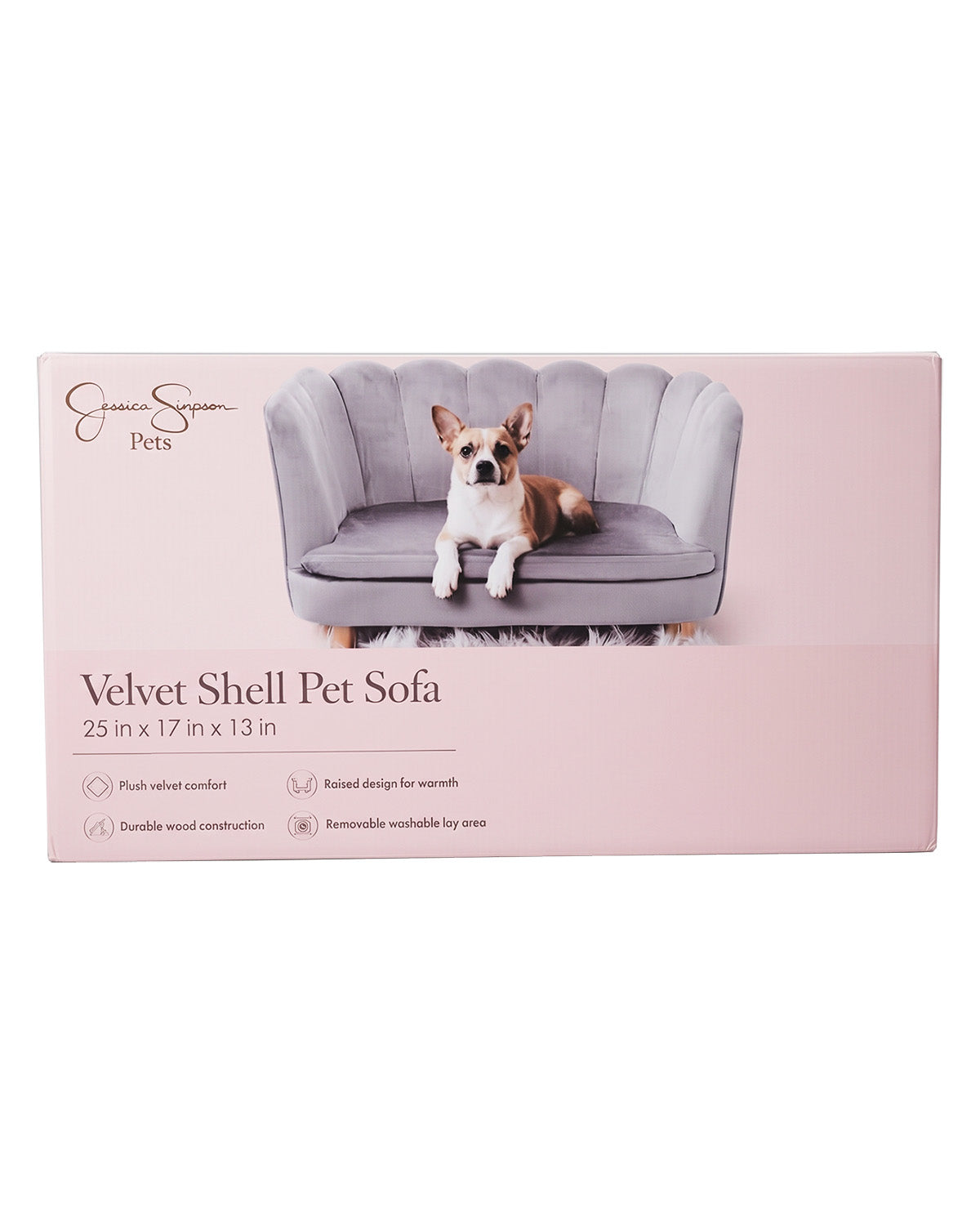 Jessica Simpson Grey Lounger 22x21" Pet Sofa