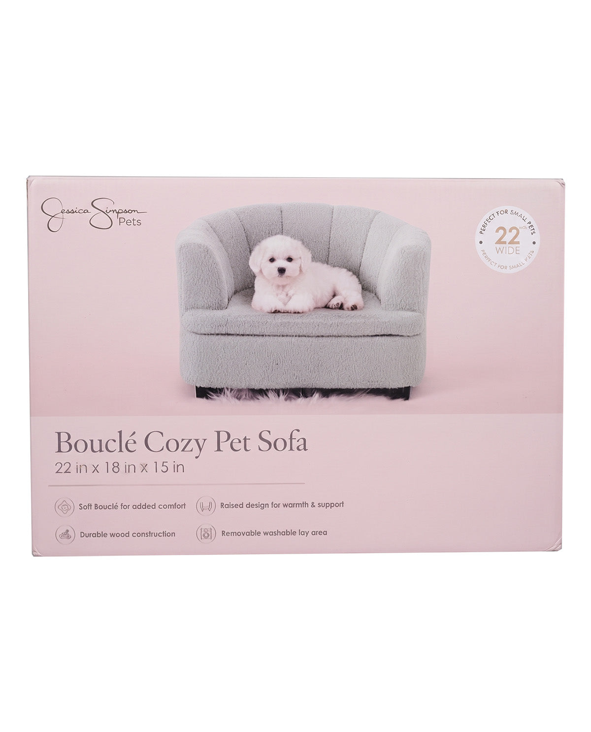 Jessica Simpson Grey Cozy 22x18" Pet Sofa