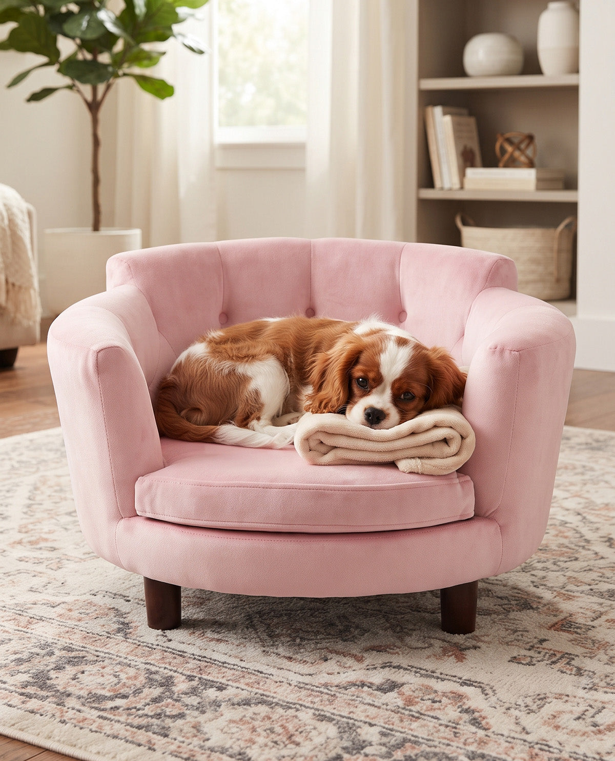 Jessica Simpson Velvet Shell Pink 25x17" Pet Sofa