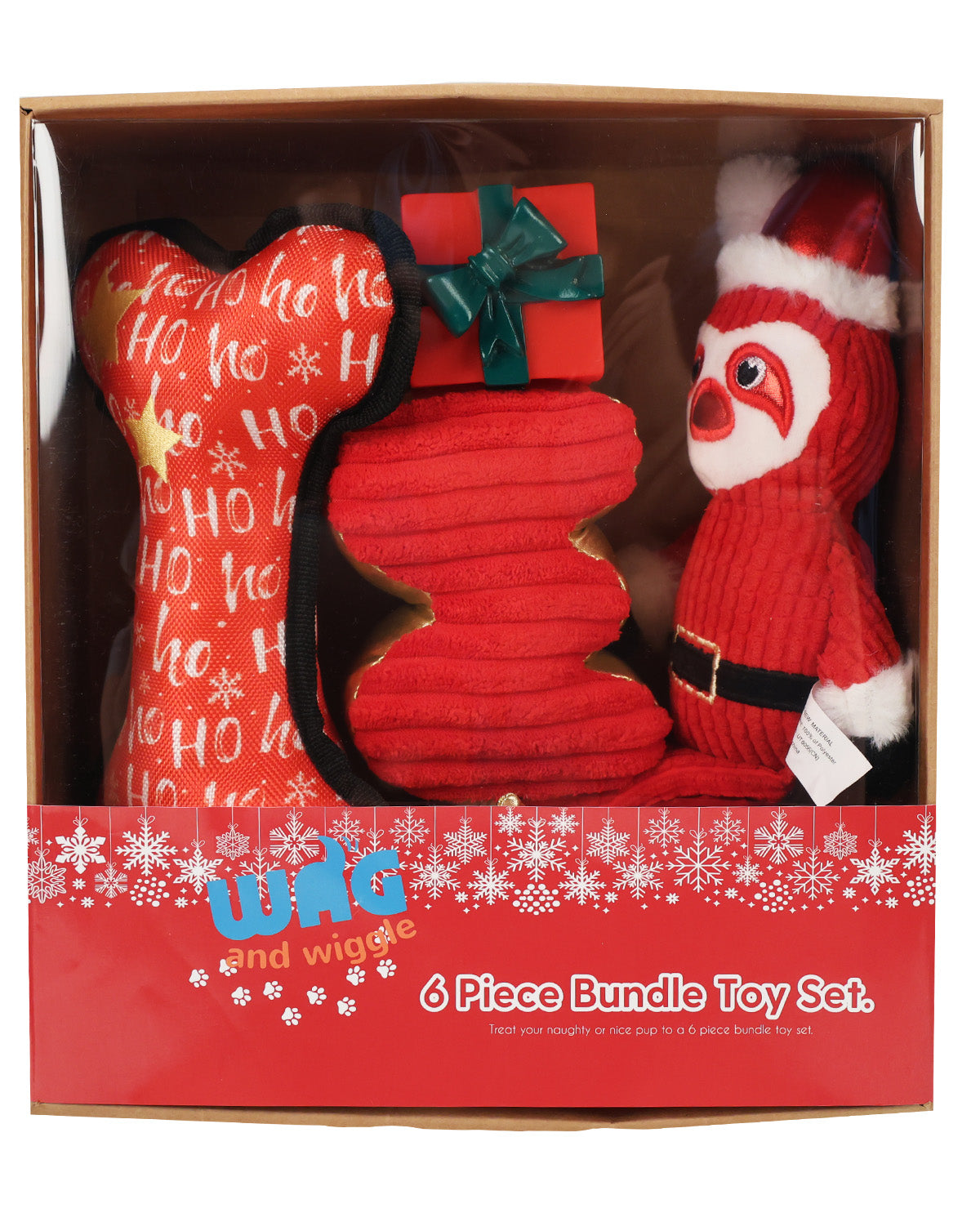 Holiday Pet Toy 6 Piece Gift Set