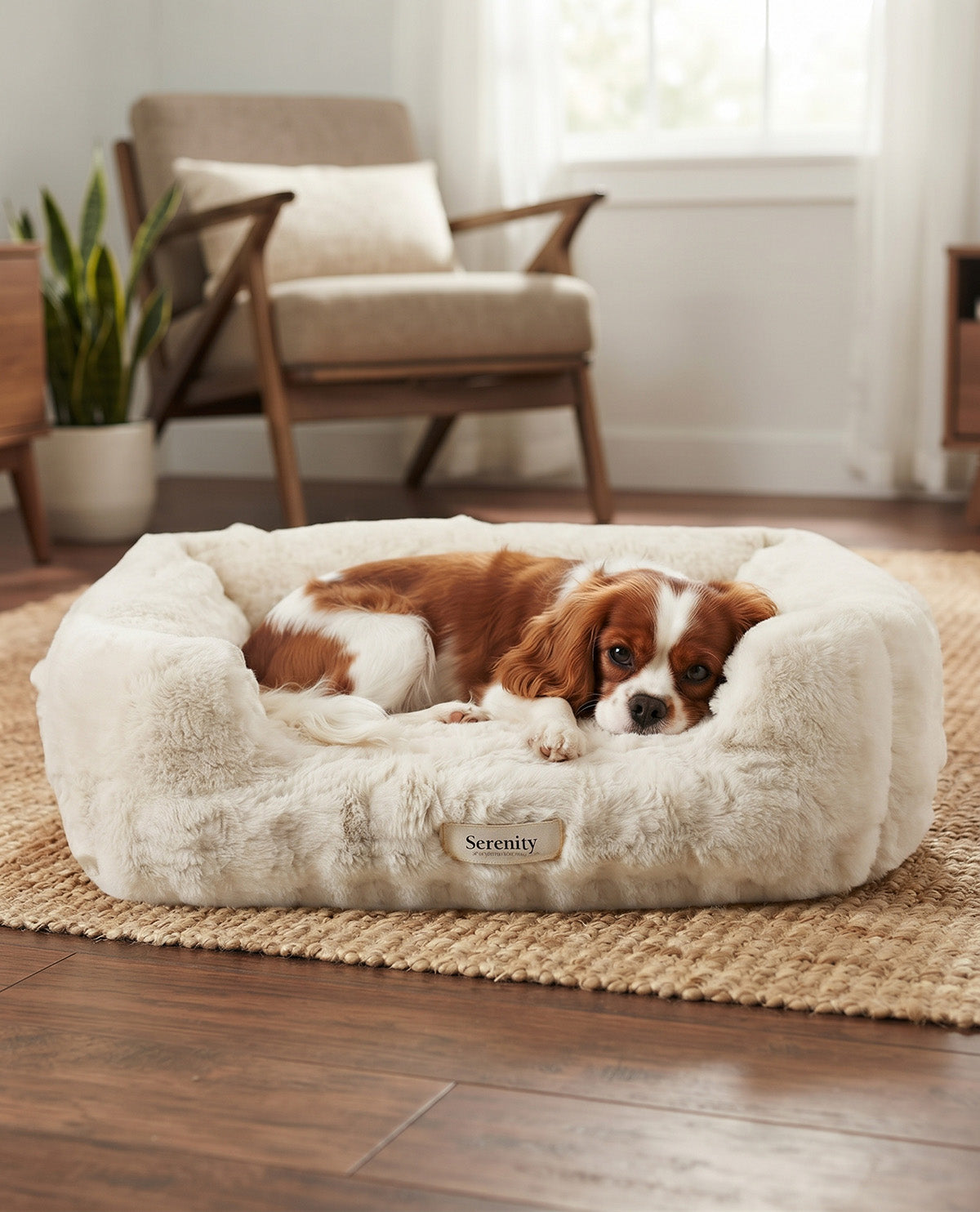 Serenity Ribbed Oat Plush Pet Bed