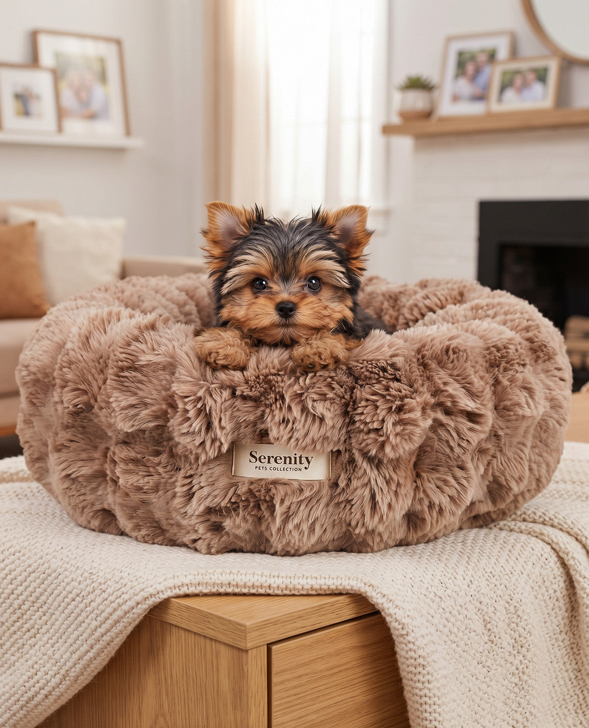 Serenity Light Brown Plush Pet Cuddler