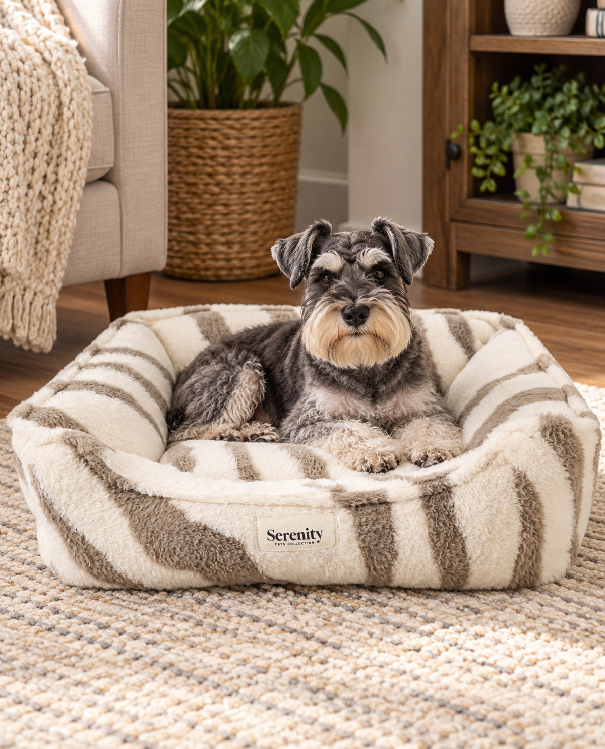 Serenity Zebra Embossed Grey Pet Cuddler