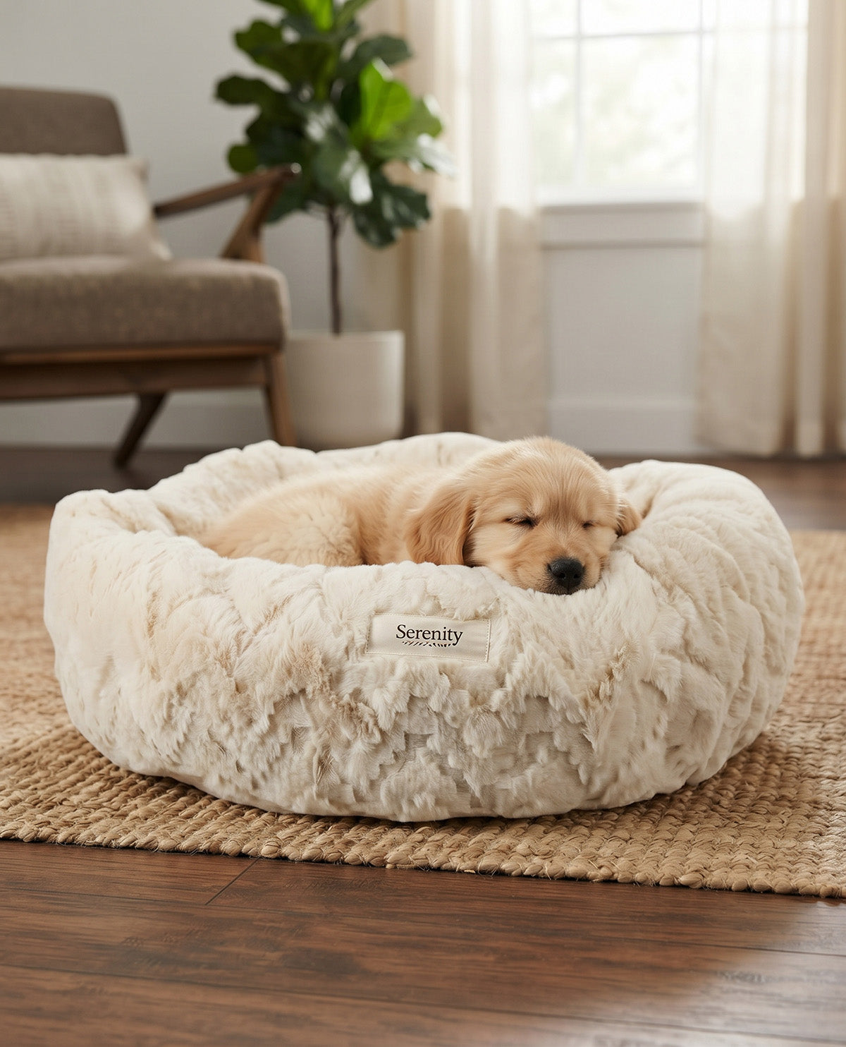 Serenity Ivory Plush Print Pet Cuddler