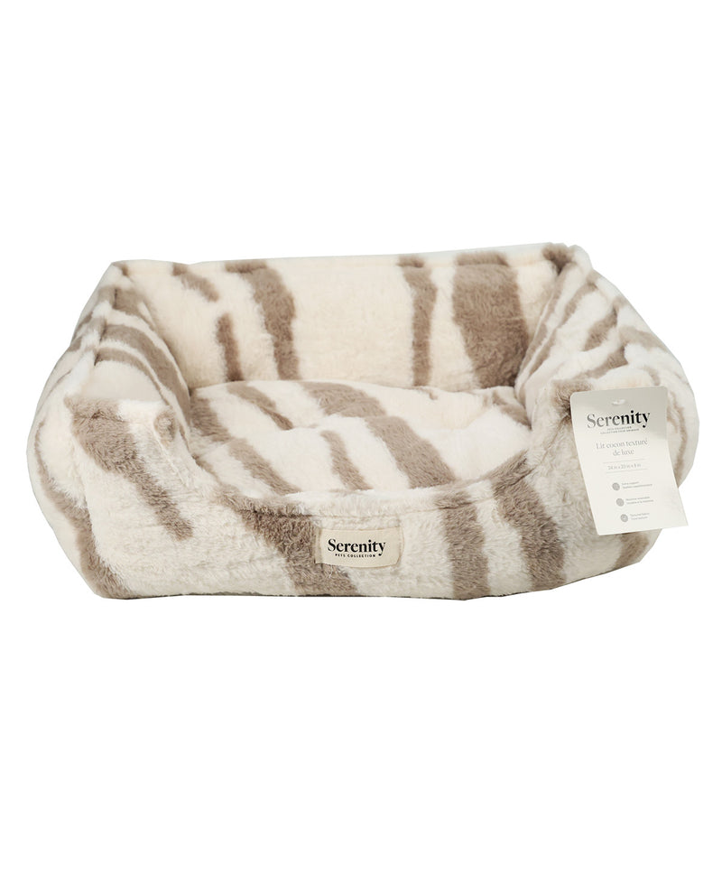 Serenity Fur Tan Zebra Print Pet Cuddler