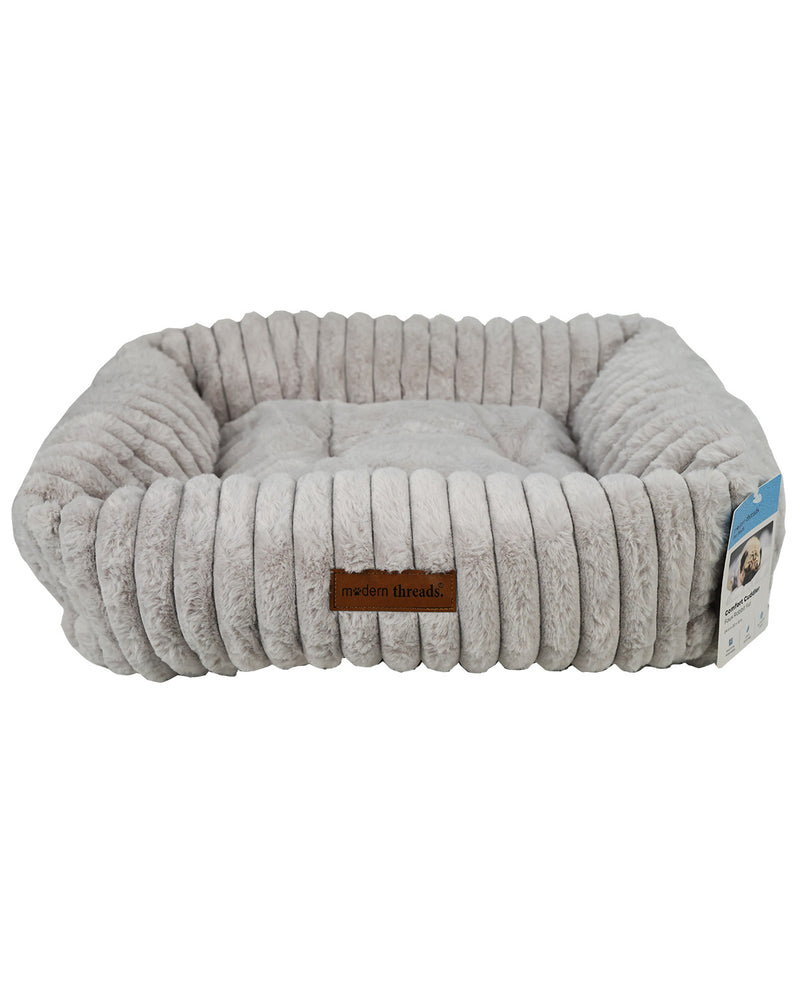 Modern Threads Grey Ribbed Plush Pet Cuddler