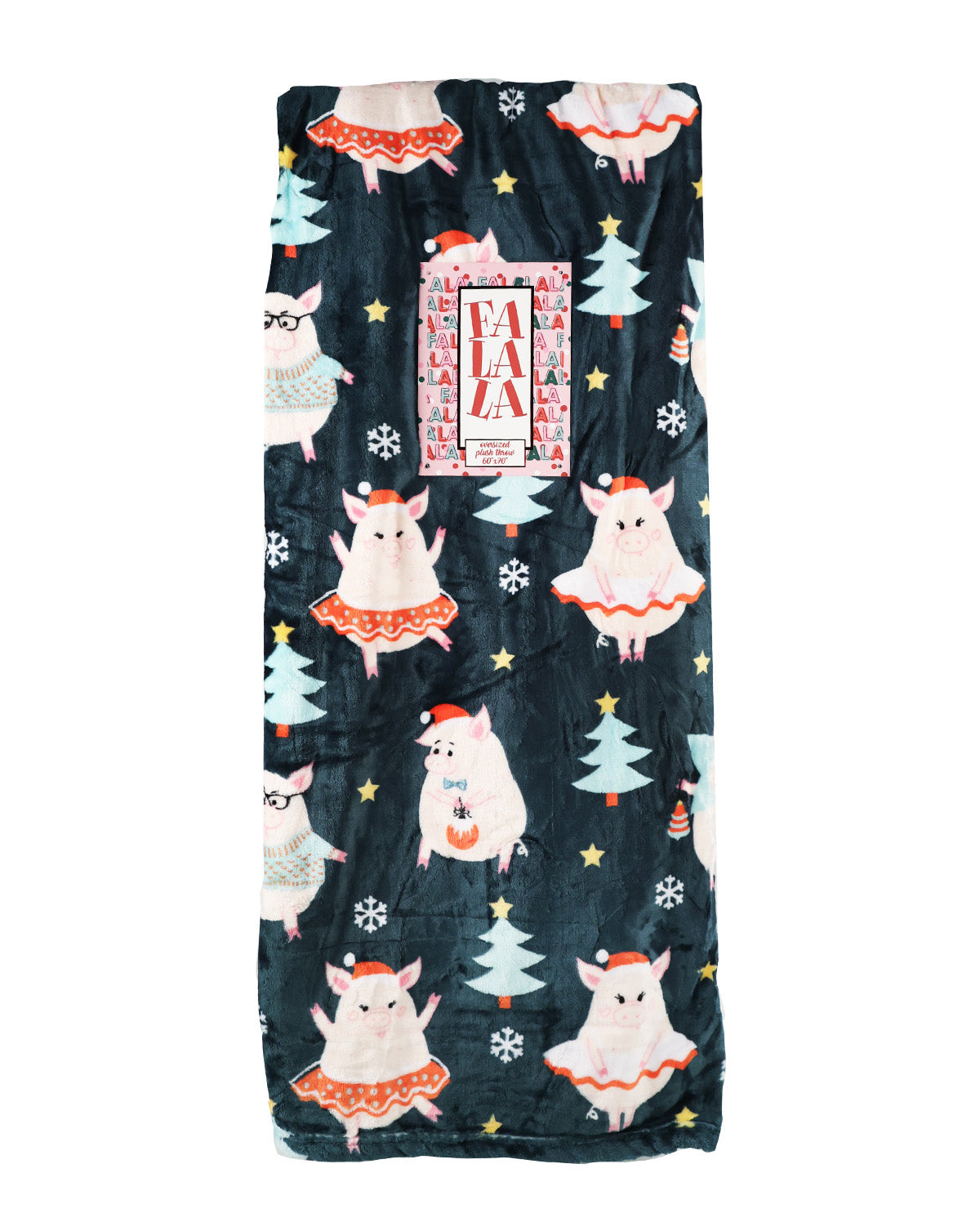 Festive Piggies Plush Throw