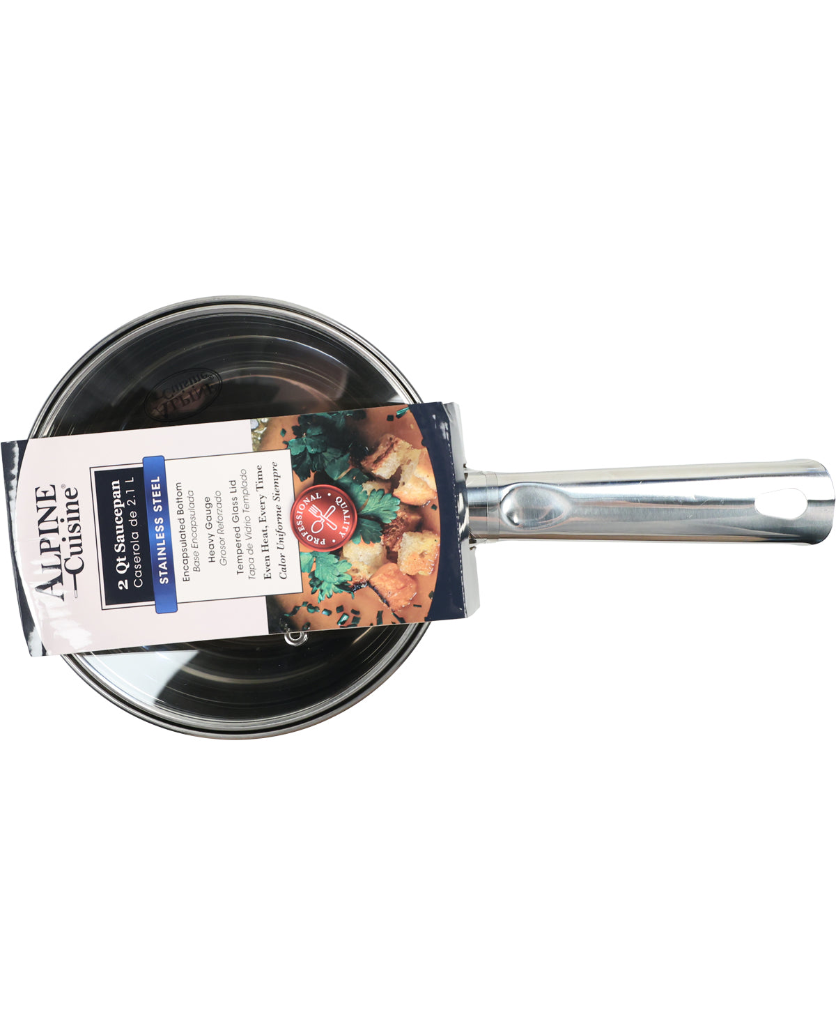 Alpine Cuisine 2qt Silver Saucepan With Lid