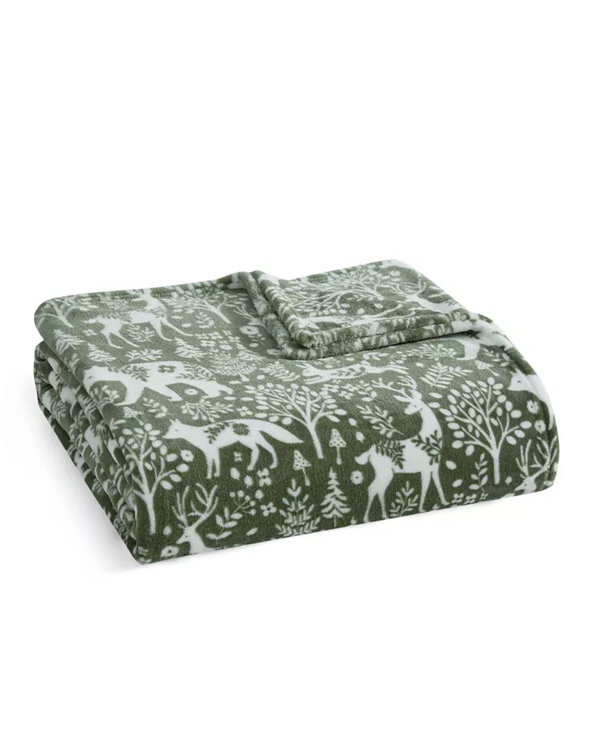 Martha Stewart Nordic Forest Green 60x70" Plush Throw