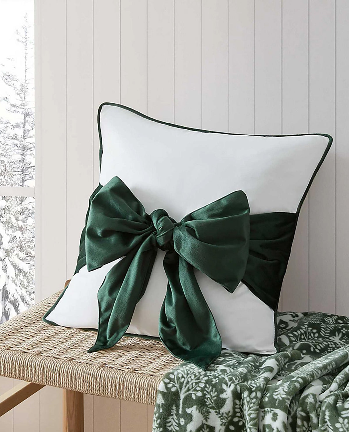 Martha Stewart Bedford Green Bow 20x20" Decor Pillow