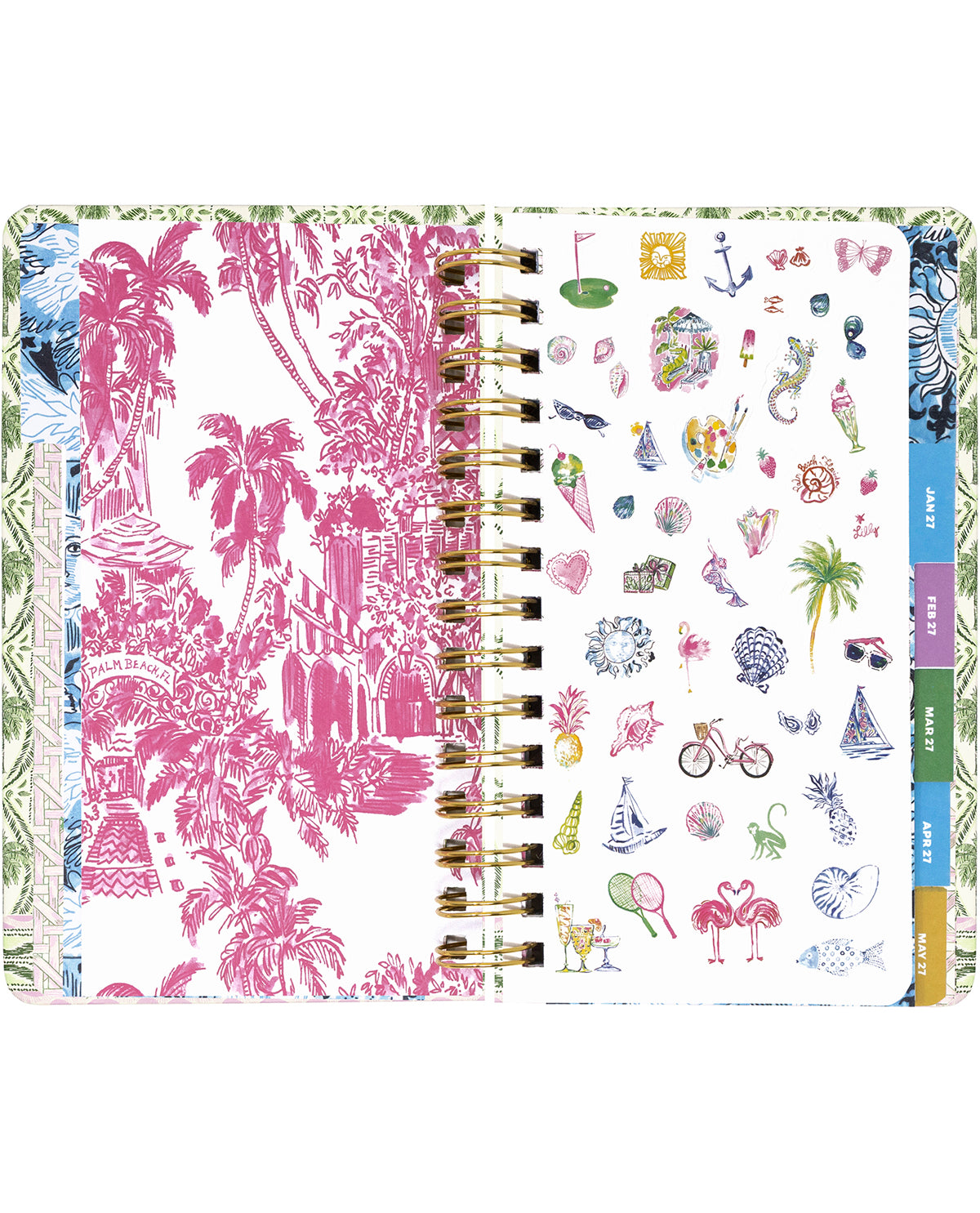 Lilly Pulitzer Medium Palm Stripe 12 Month Agenda