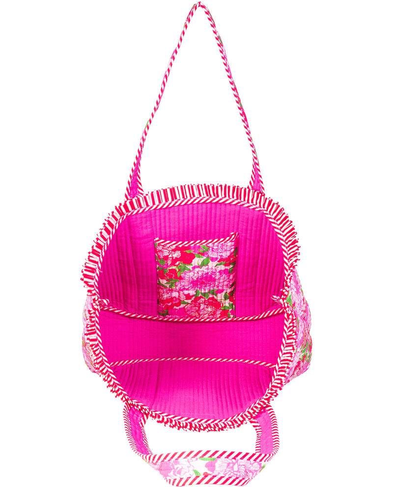 Lilly Pulitzer Maggies Bouquet Quilted Ruffle Tote