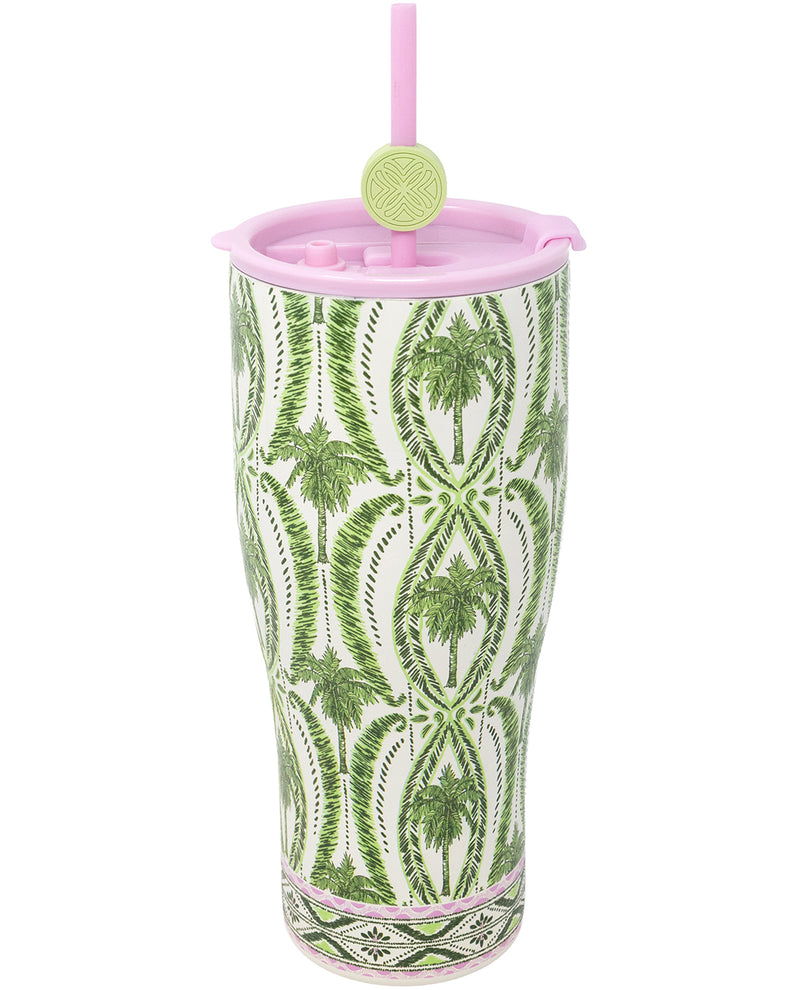 Lilly Pulitzer Textured Palm Tumbler with Straw