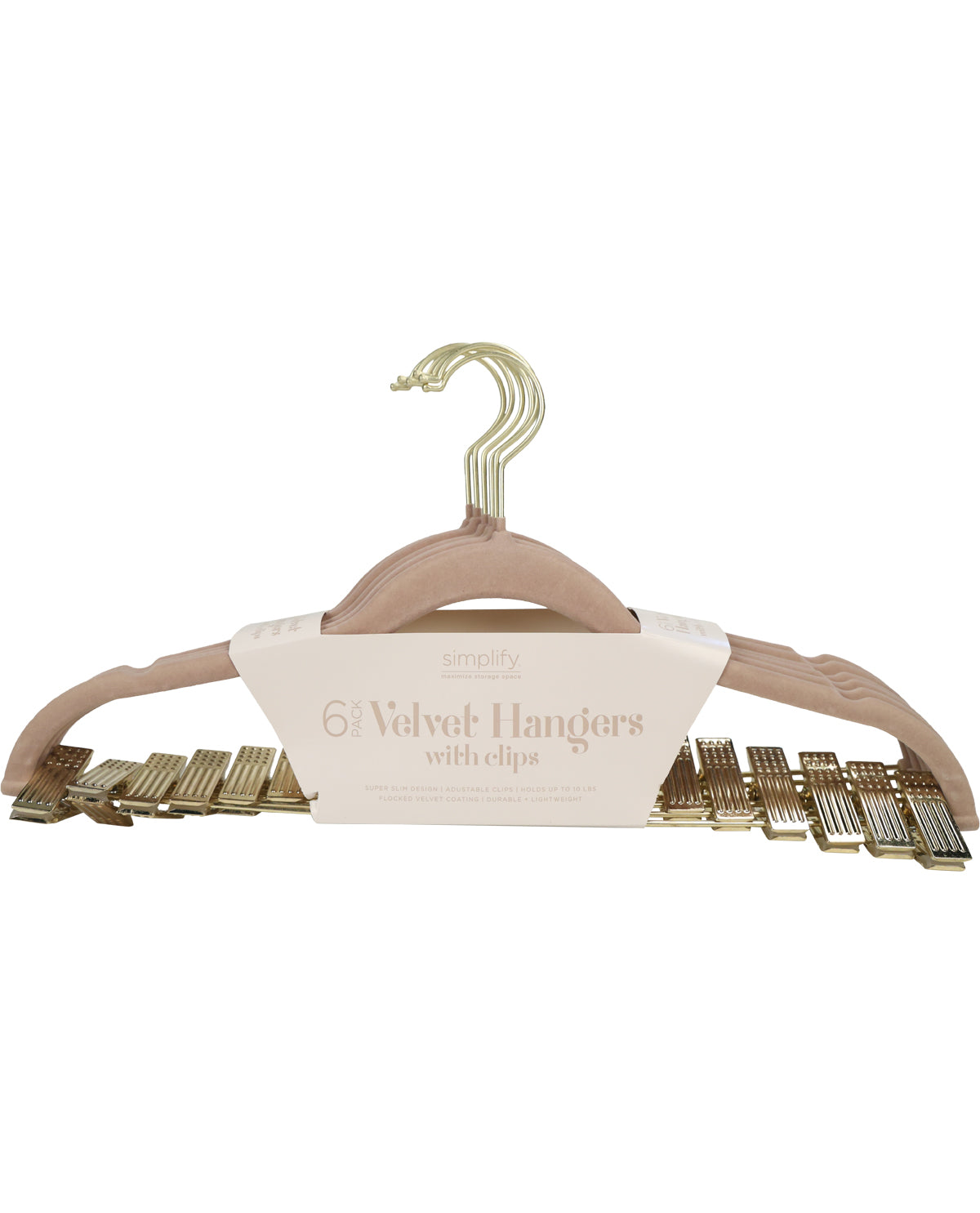 Taupe 6 Piece Velvet Hangers