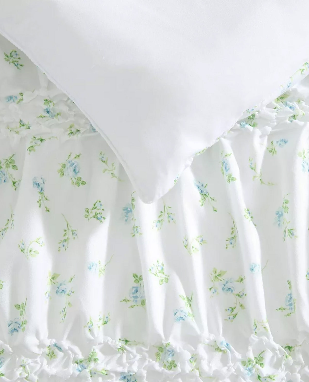 Laura Ashley Rosebuddies Blue TwinXL 3 Piece Comforter Set