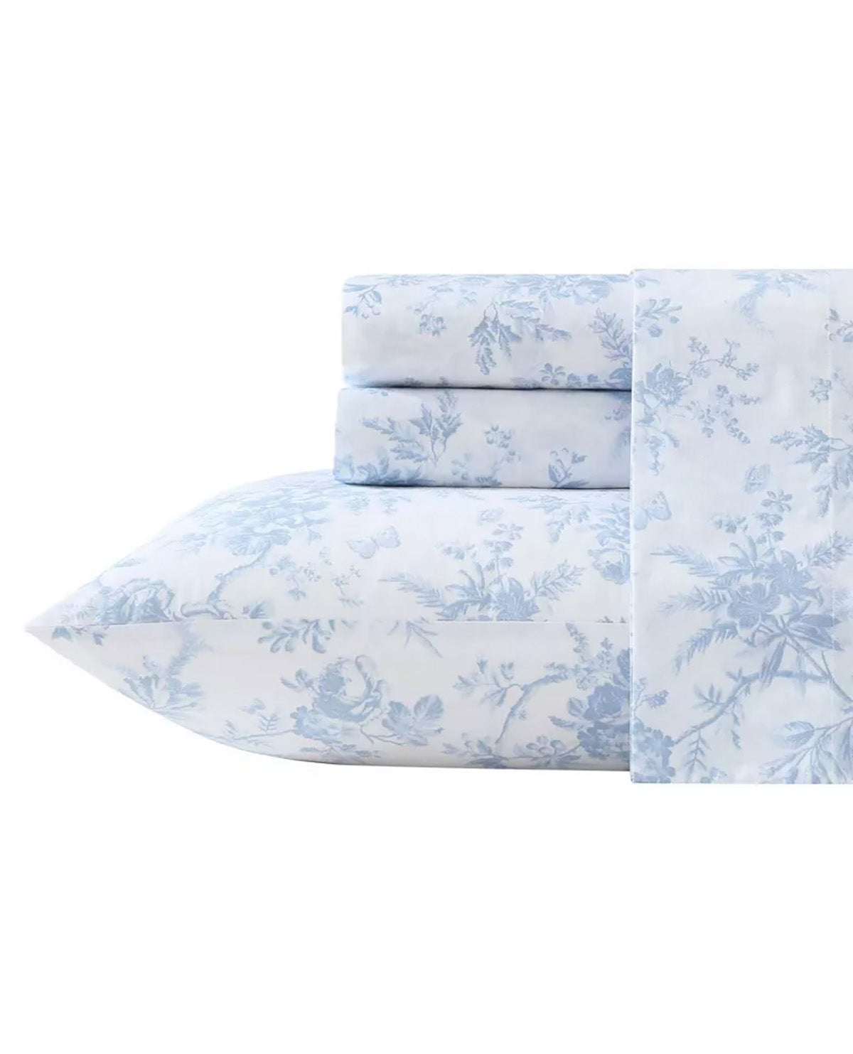 Laura Ashley Walled Garden Blue Queen 4 Piece Sheet Set