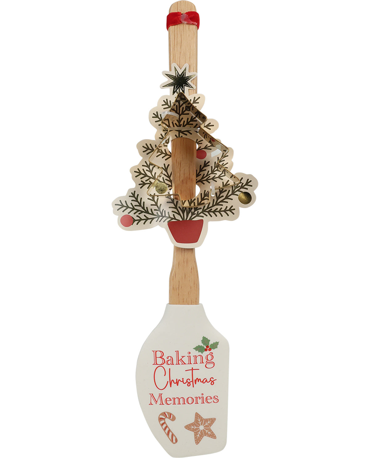 Christmas Tree Spatula, Wood Spoon & Cookie Cutter Set