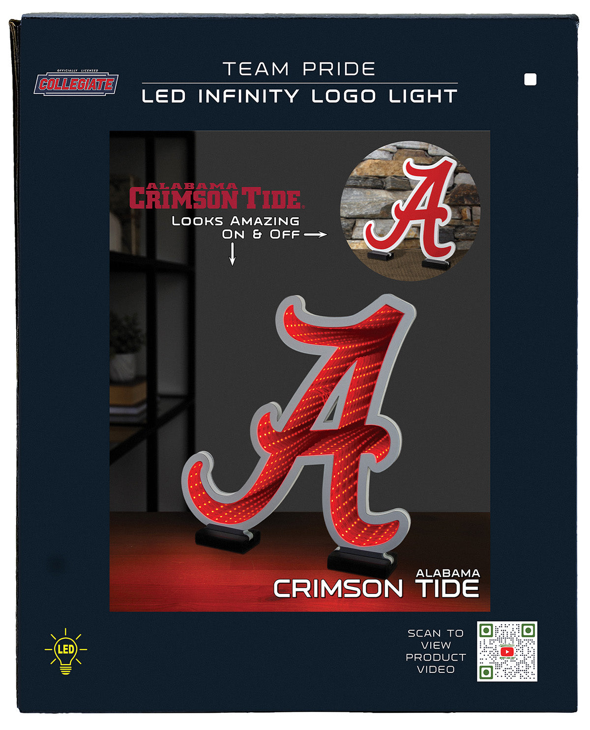 Alabama Crimson Tide Infinity Logo Light