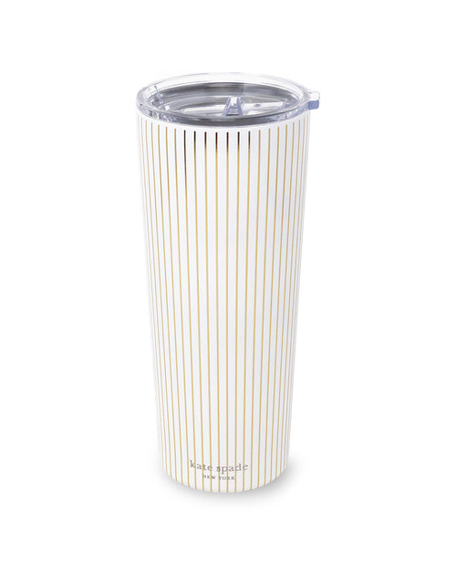 Kate Spade Gold Pinstripe 24oz Tumbler