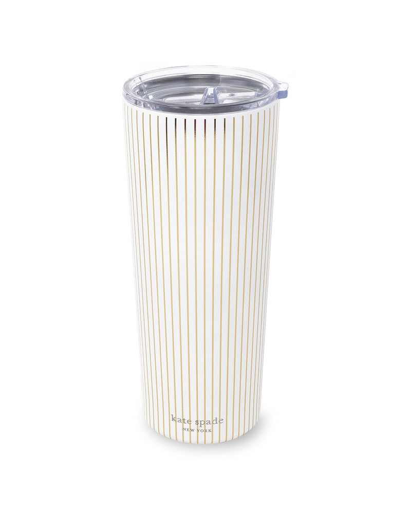 Kate Spade Gold Pinstripe 24oz Tumbler