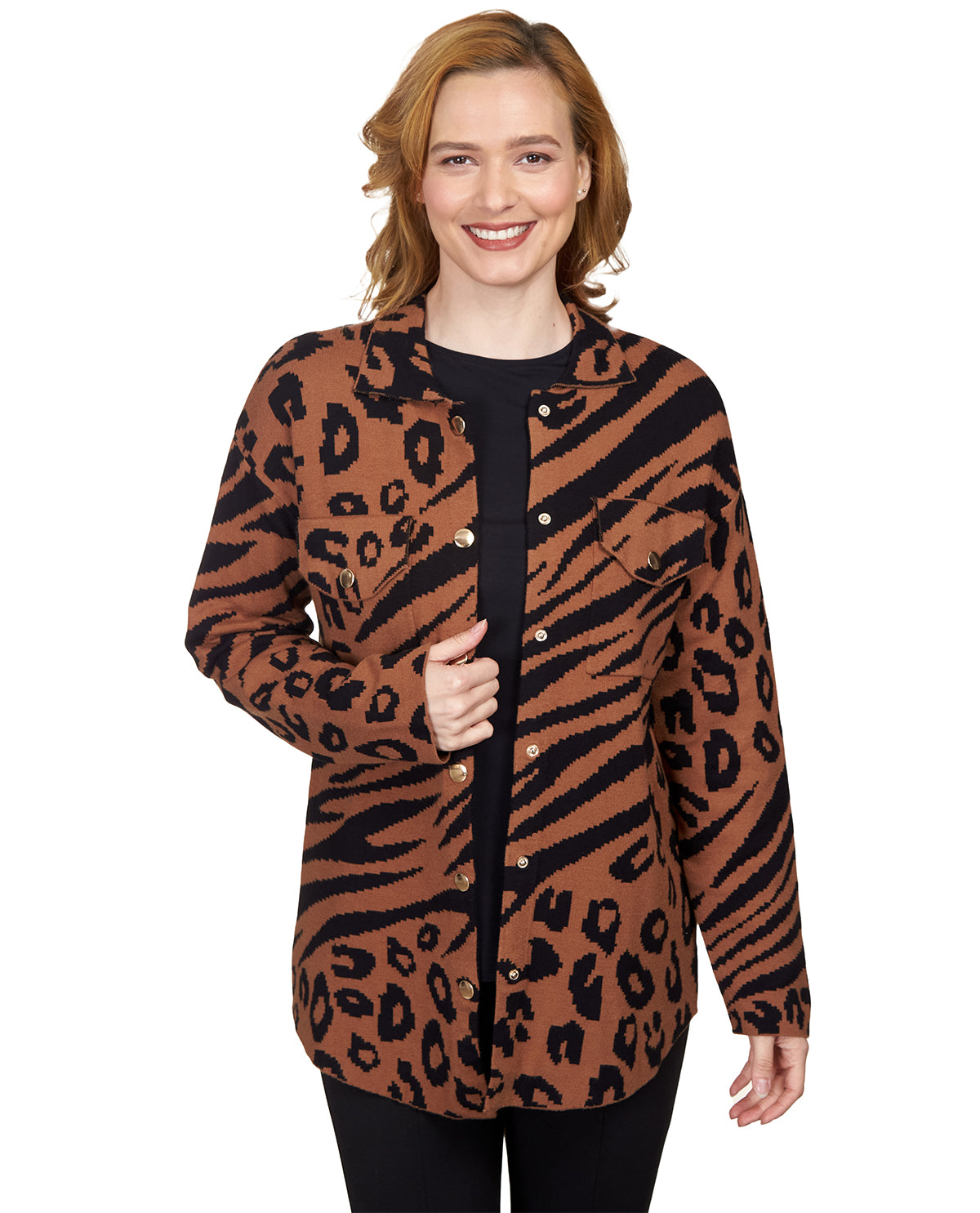 Ruby Road Petite Animal Sweater Jacket