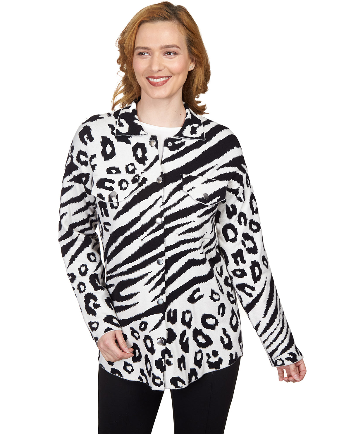 Ruby Road Petite Animal Sweater Jacket